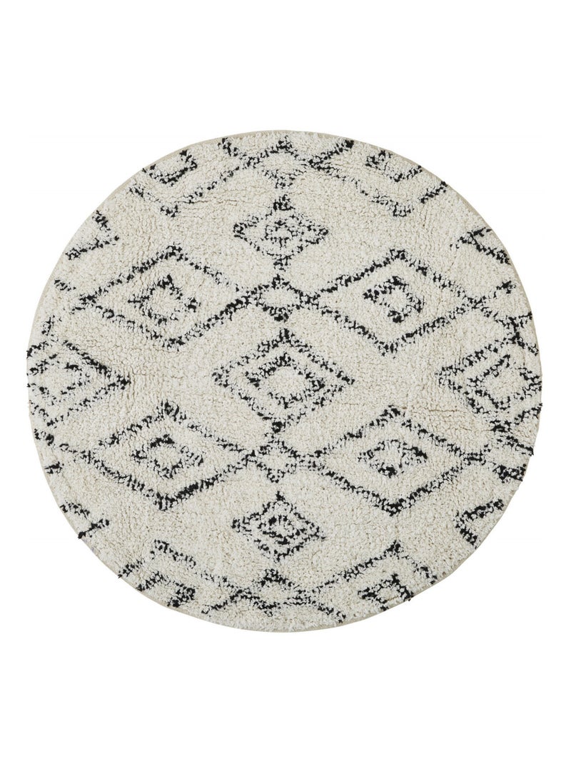 Guy Levasseur - Tapis de bain déco rond en coton tufté Beige - Kiabi