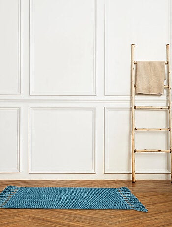 Guy Levasseur - Tapis de bain déco uni à pompons en coton chenille