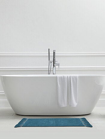 Guy Levasseur - Tapis de bain déco uni à pompons en coton chenille