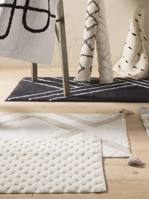Guy Levasseur - Tapis de bain déco uni en coton - Kiabi