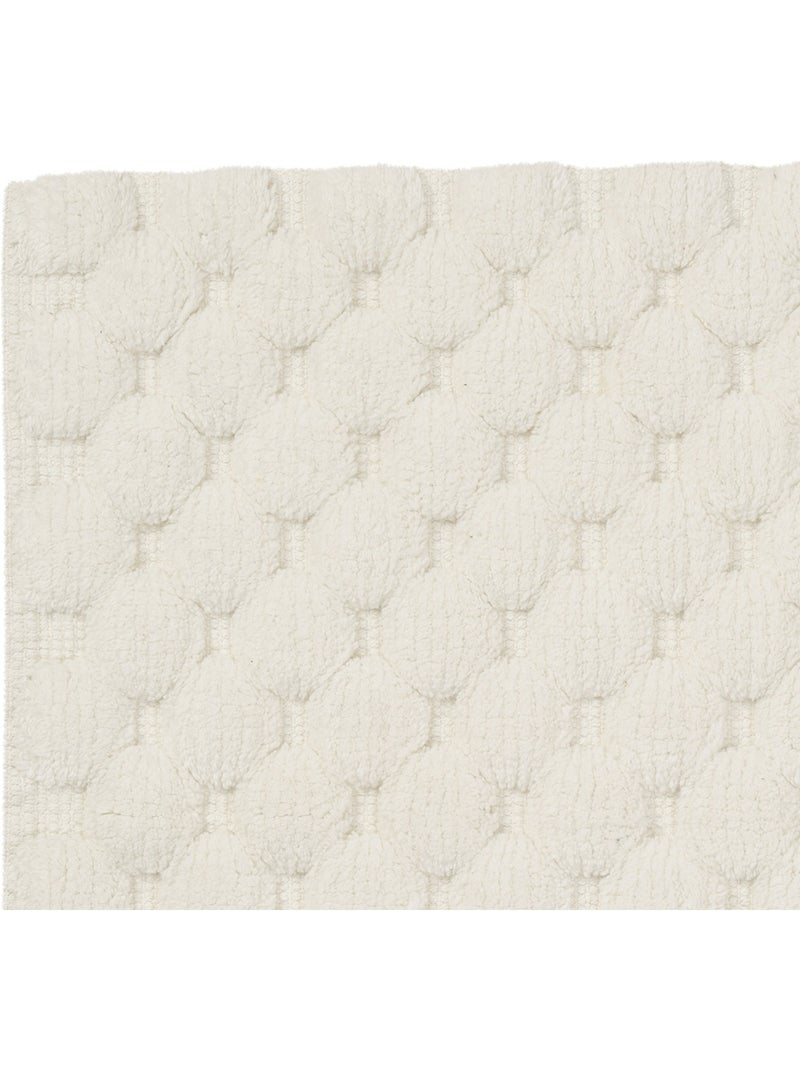 Guy Levasseur - Tapis de bain déco uni en coton Ivoire - Kiabi