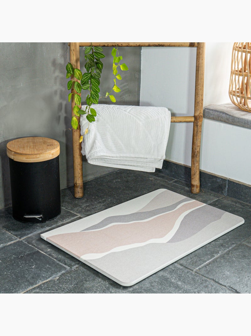 Guy Levasseur - Tapis de bain diatomite à motif Beige - Kiabi