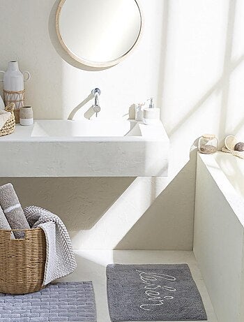 Guy Levasseur - Tapis de bain en coton fantaisie gris