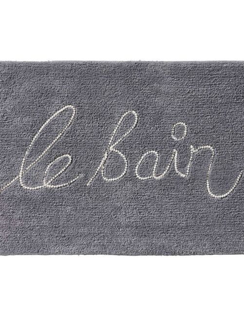 Guy Levasseur - Tapis de bain en coton fantaisie gris - Kiabi