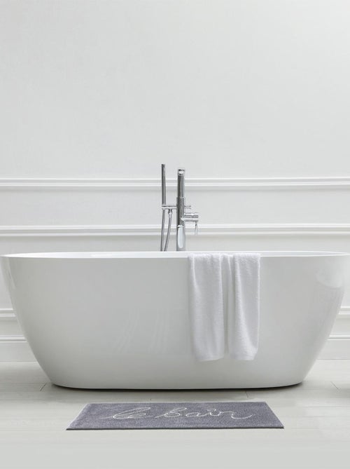 Guy Levasseur - Tapis de bain en coton fantaisie gris - Kiabi
