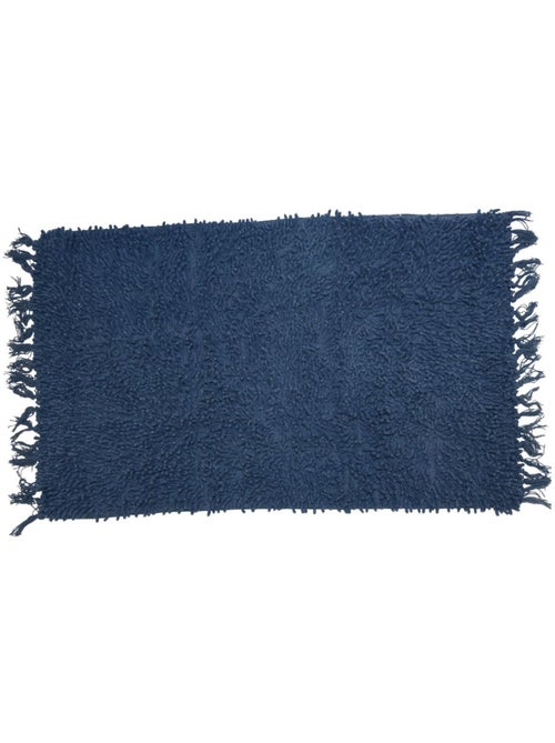 Guy Levasseur - Tapis de bain en coton uni à franges - Kiabi