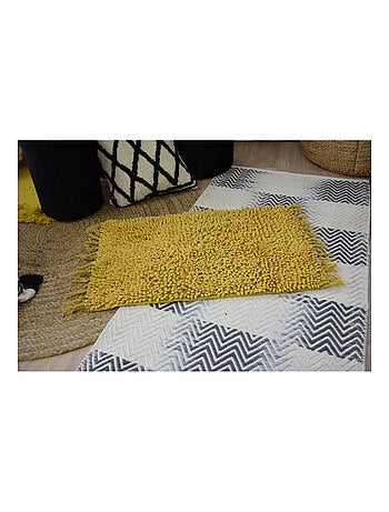 Guy Levasseur - Tapis de bain en coton uni à franges