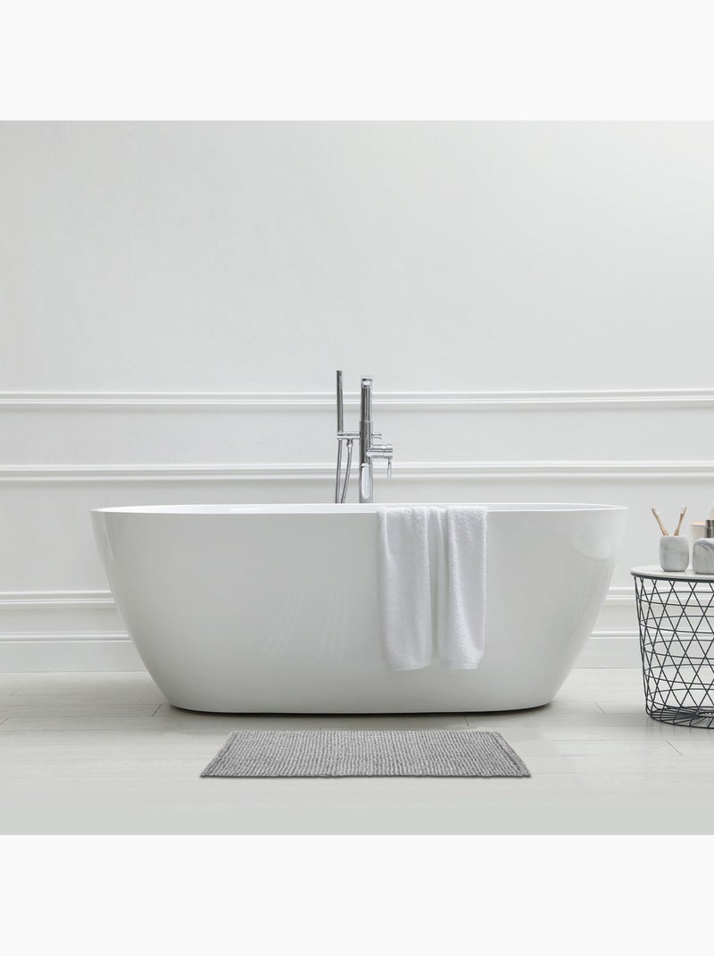 Guy Levasseur - Tapis de bain en polycoton uni Gris foncé - Kiabi