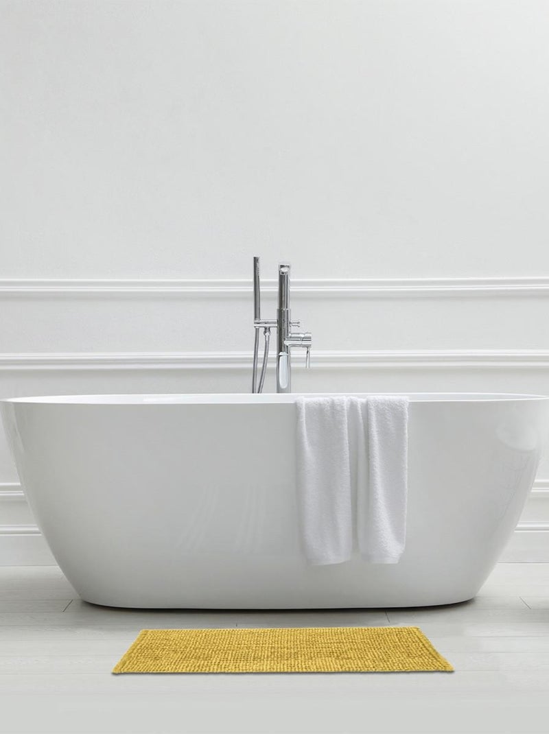 Guy Levasseur - Tapis de bain en polycoton uni Jaune - Kiabi