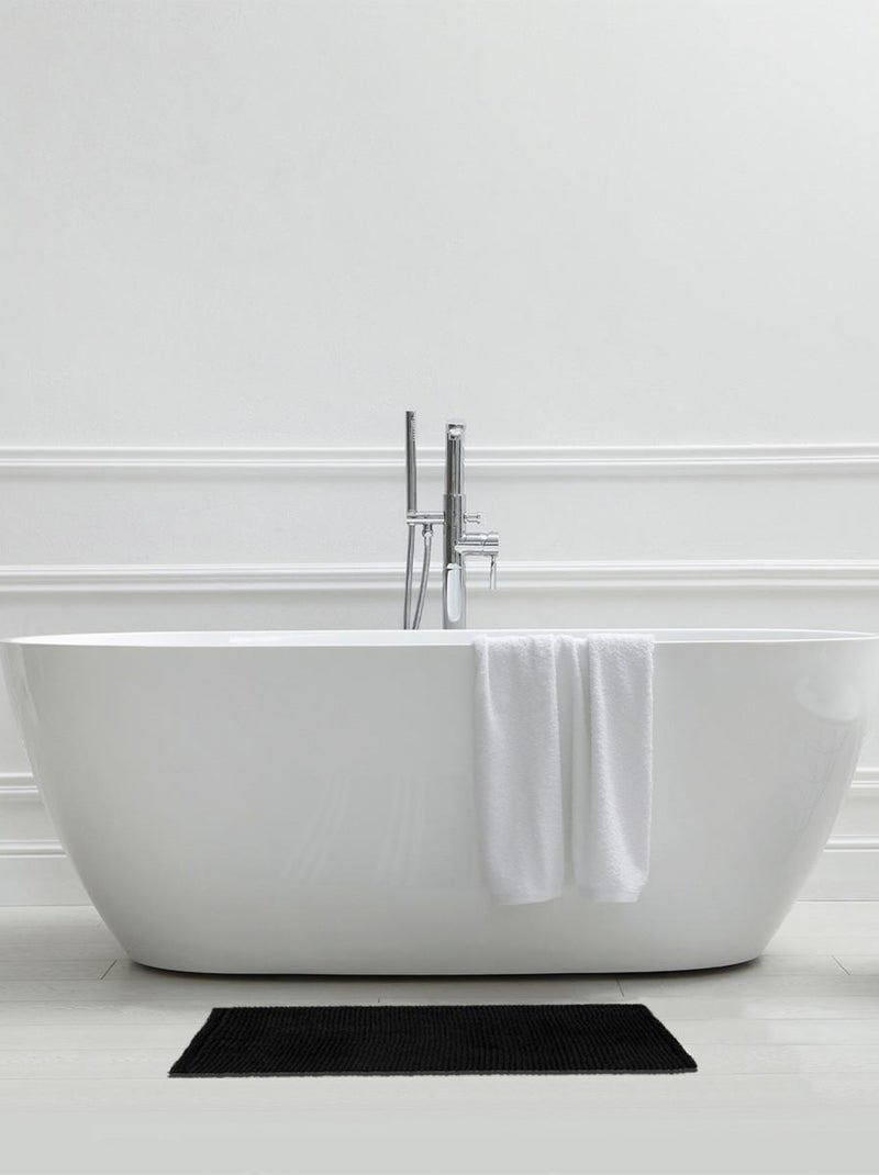 Guy Levasseur - Tapis de bain en polycoton uni Noir - Kiabi