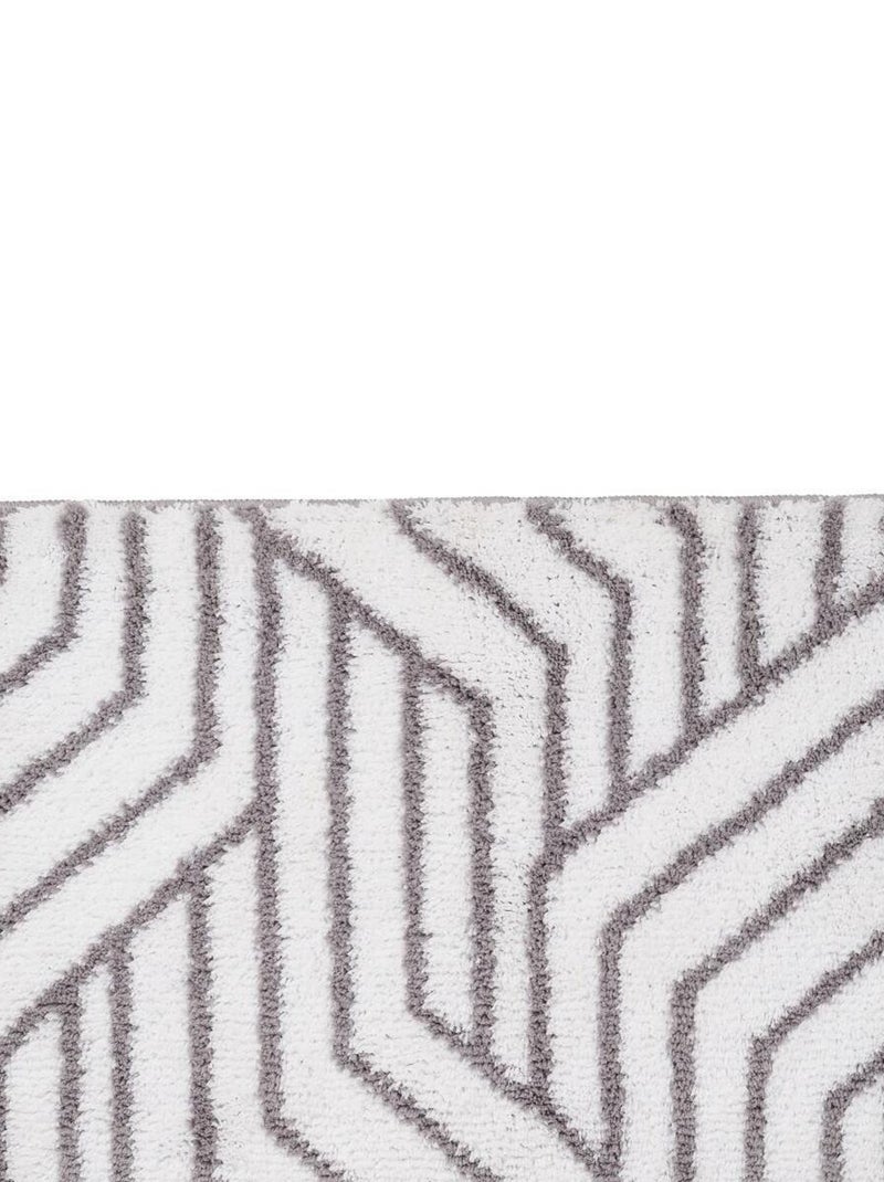 Guy Levasseur - Tapis de bain en polyester fantaisie blanc Blanc - Kiabi