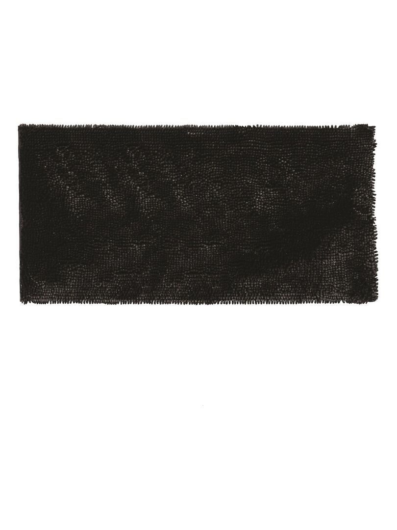 Guy Levasseur - Tapis de bain en polyester uni noir argenté Noir - Kiabi