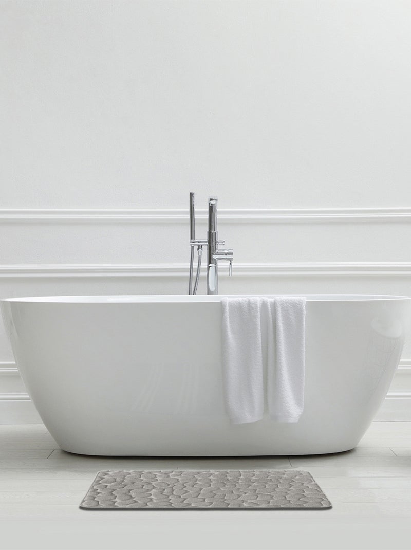 Guy Levasseur - Tapis de bain galet à mémoire de forme Gris perle - Kiabi