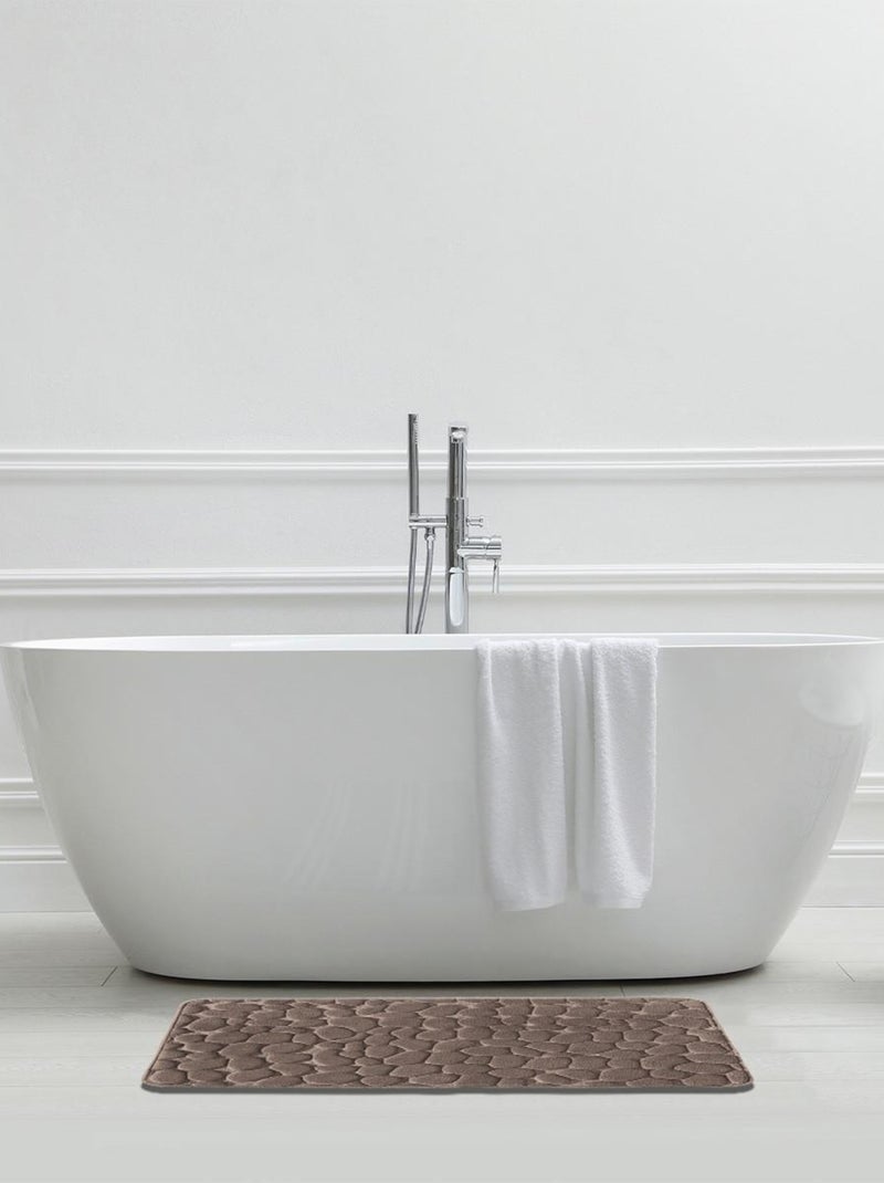 Guy Levasseur - Tapis de bain galet à mémoire de forme Gris taupe - Kiabi