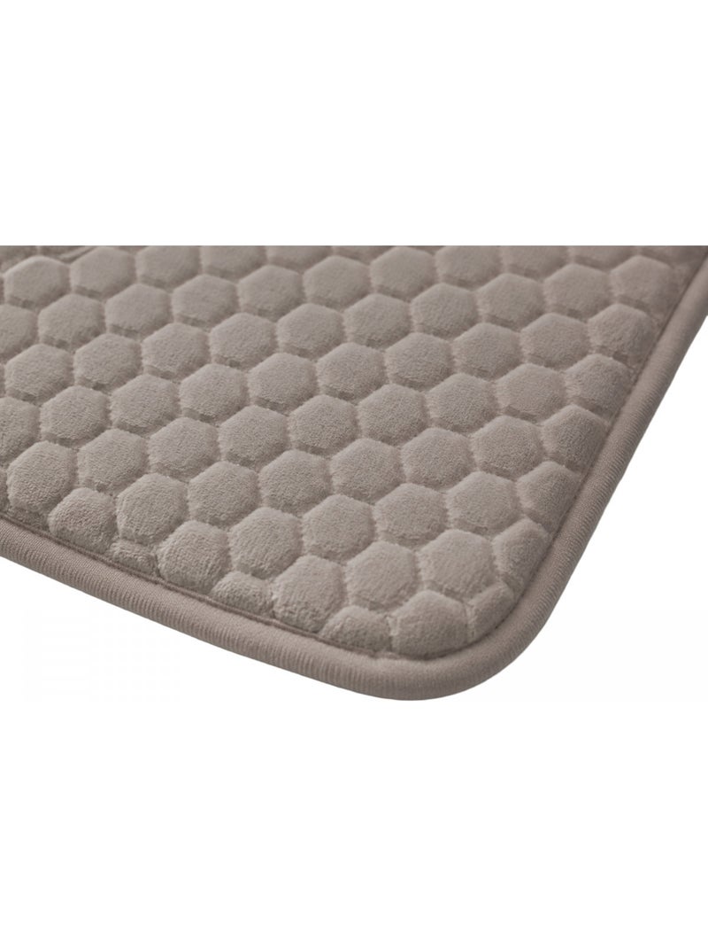 Guy Levasseur - Tapis de bain Mémoire de forme - Alvéole Nid d'Abeille Taupe - Kiabi