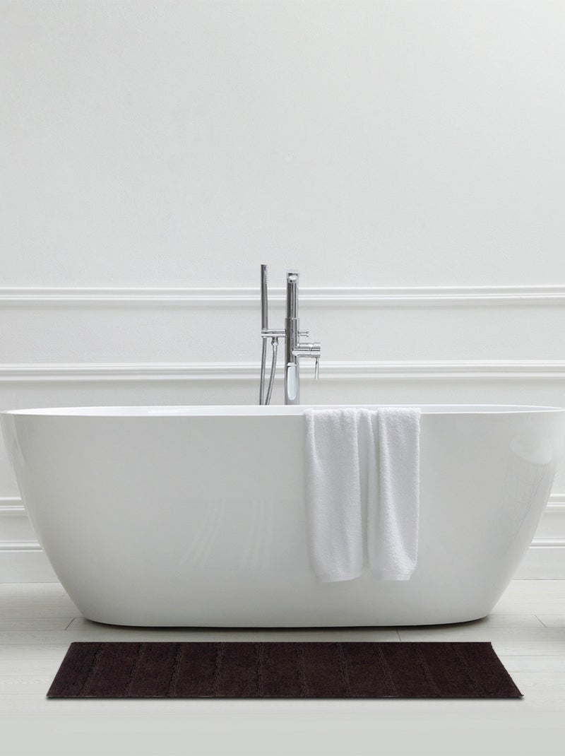 Guy Levasseur - Tapis de bain rectangulaire en coton uni Marron foncé - Kiabi