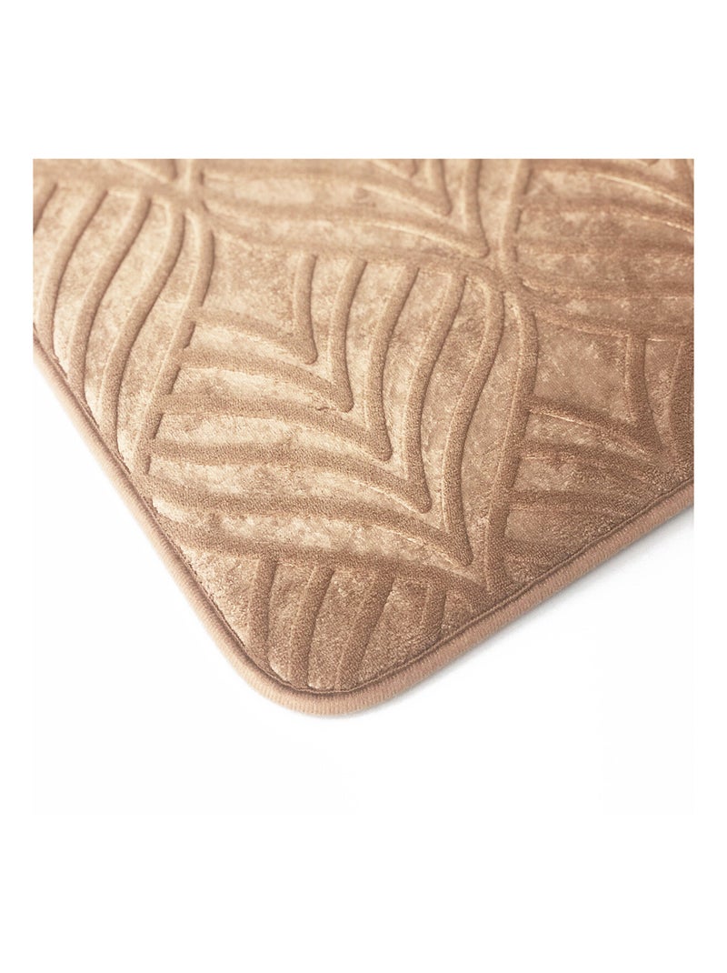 Guy Levasseur - Tapis de bain texturé mémoire de forme Marron - Kiabi