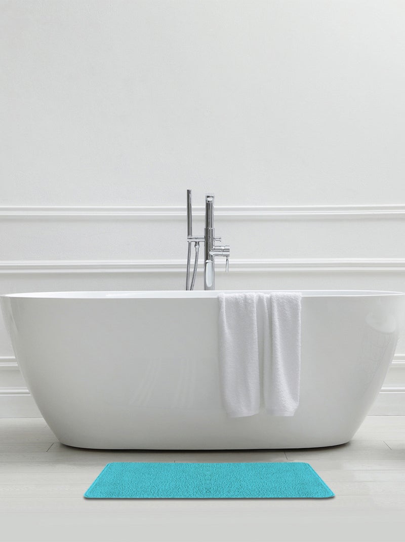 Guy Levasseur - Tapis de bain uni 50x80 en polyester Bleu turquoise - Kiabi