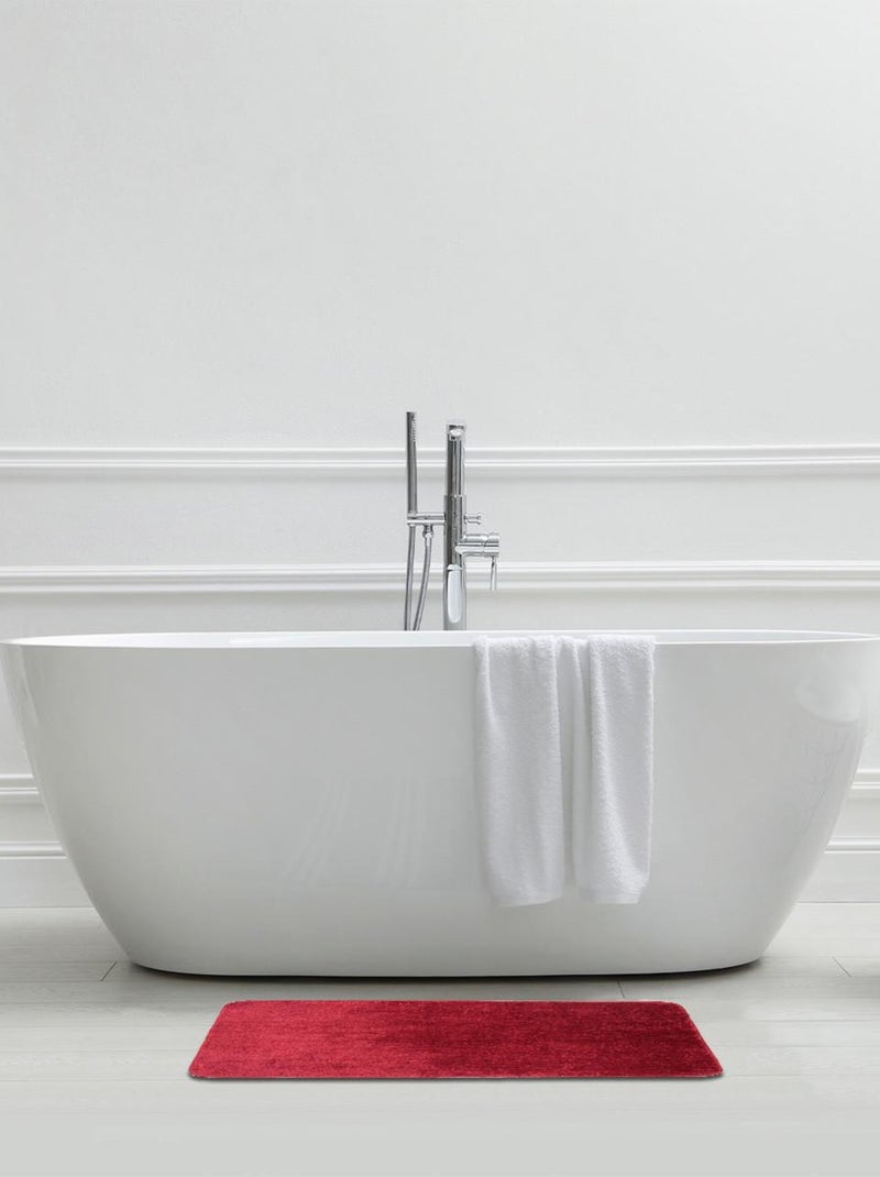 Guy Levasseur - Tapis de bain uni 50x80 en polyester Bordeaux - Kiabi