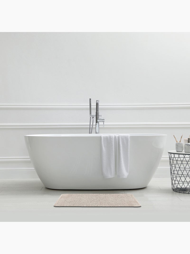 Guy Levasseur - Tapis de bain uni 50x80 en polyester Ecru - Kiabi