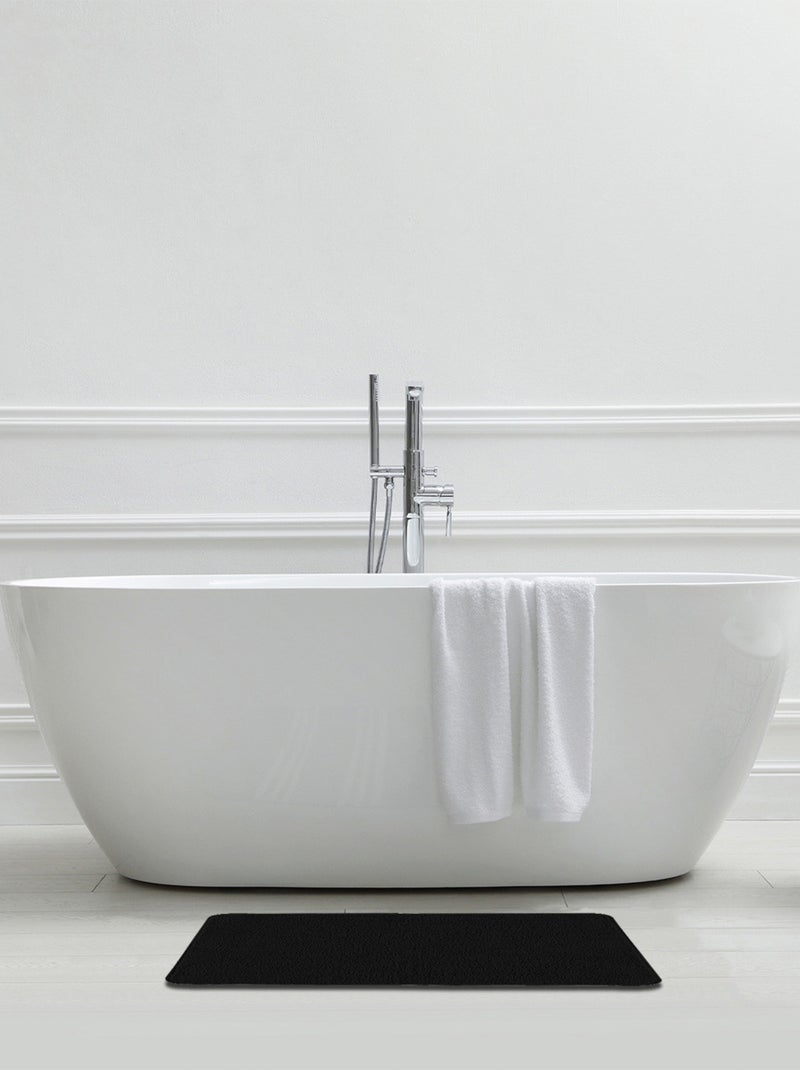 Guy Levasseur - Tapis de bain uni 50x80 en polyester Noir - Kiabi