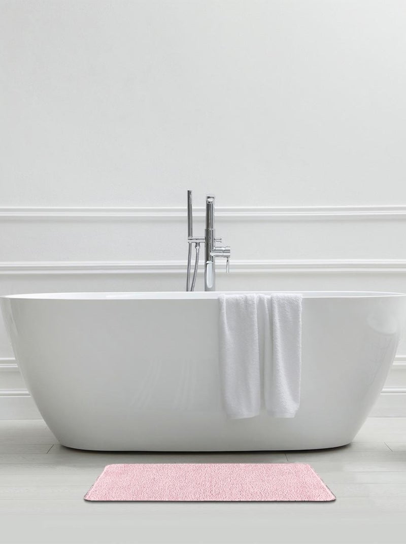 Guy Levasseur - Tapis de bain uni 50x80 en polyester Rose - Kiabi