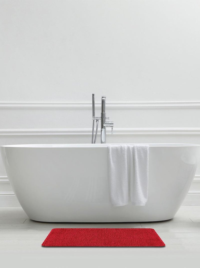Guy Levasseur - Tapis de bain uni 50x80 en polyester Rouge - Kiabi