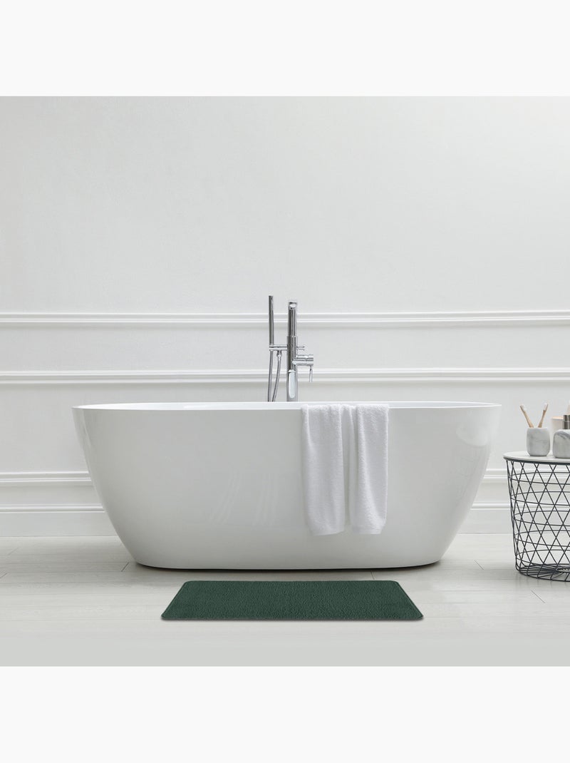 Guy Levasseur - Tapis de bain uni 50x80 en polyester Vert sapin - Kiabi