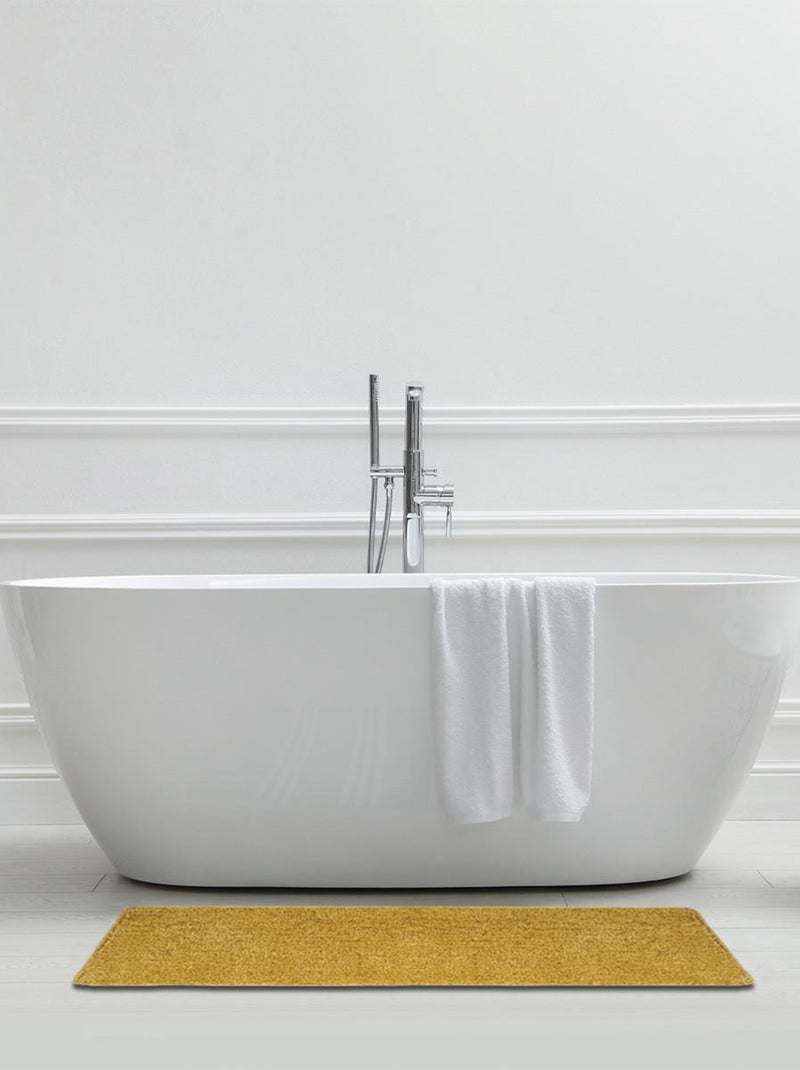 Guy Levasseur - Tapis de bain uni 60x120 en polyester Jaune - Kiabi