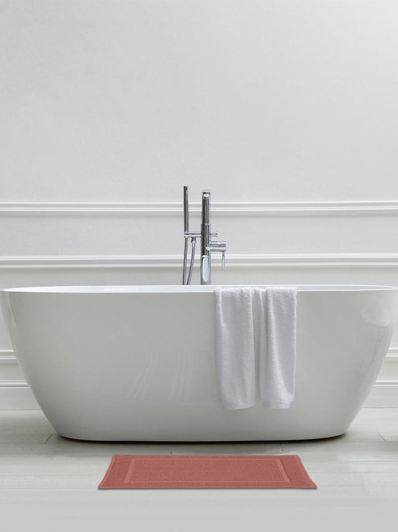 Guy Levasseur - Tapis de bain uni en coton éponge Oeko-Tex Rose - Kiabi