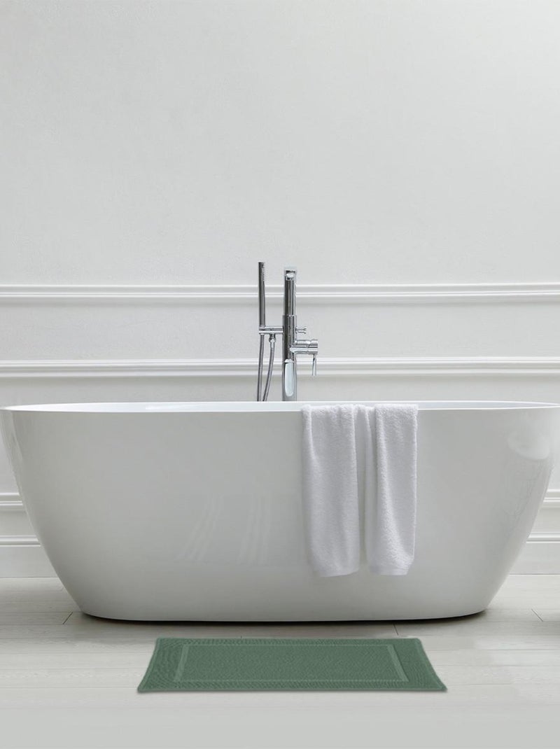 Guy Levasseur - Tapis de bain uni en coton éponge Oeko-Tex Vert d'eau - Kiabi
