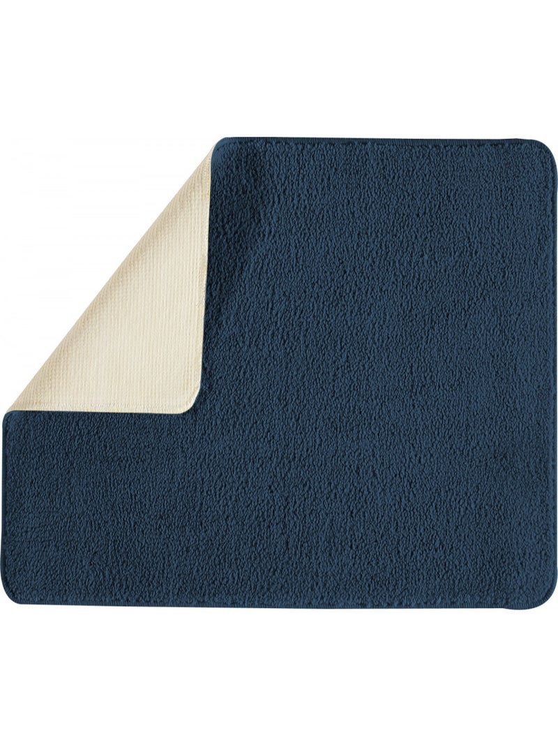 Guy Levasseur - Tapis de bain uni en polyester Bleu foncé - Kiabi