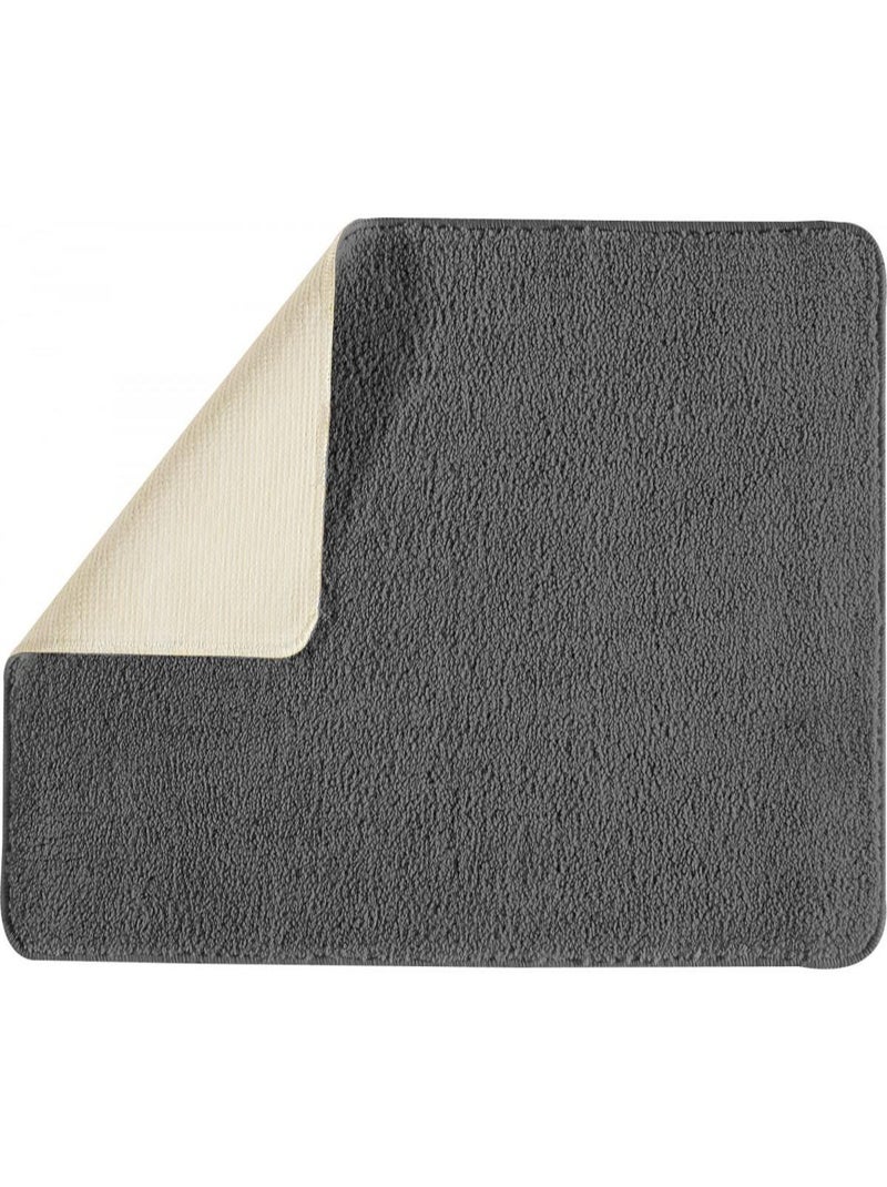 Guy Levasseur - Tapis de bain uni en polyester gris anthracite - Kiabi