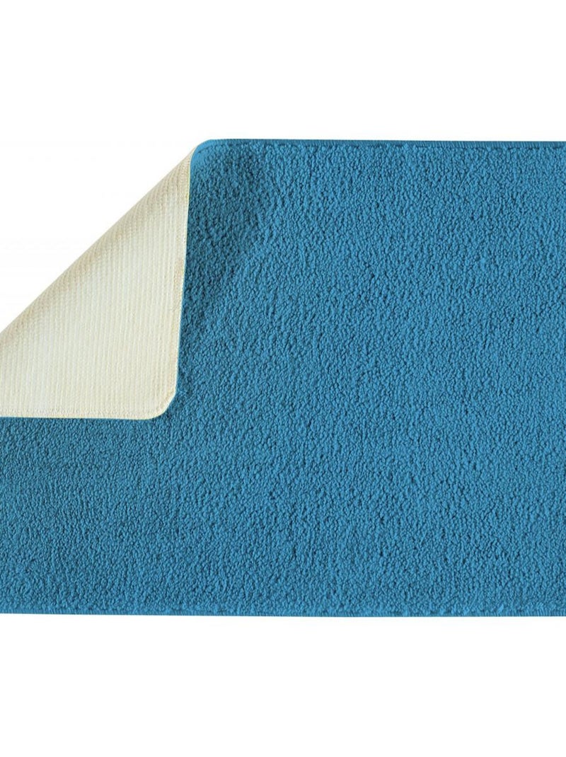 Guy Levasseur - Tapis de bain uni en polyester Noir Bleu ciel Noir - Kiabi