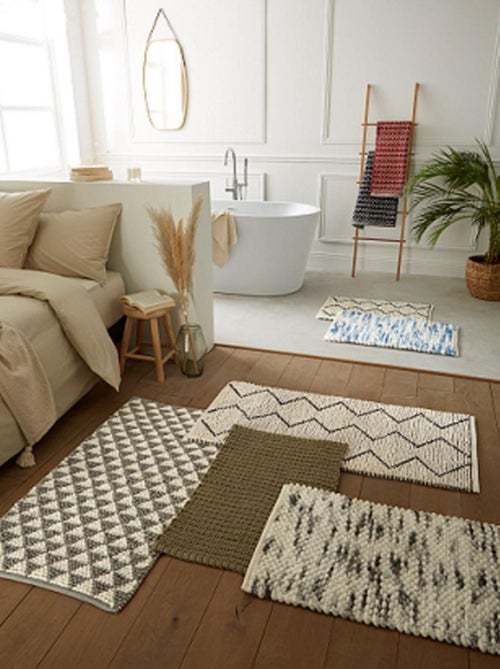 Guy levasseur - tapis de bain zigzag en polycoton - Kiabi