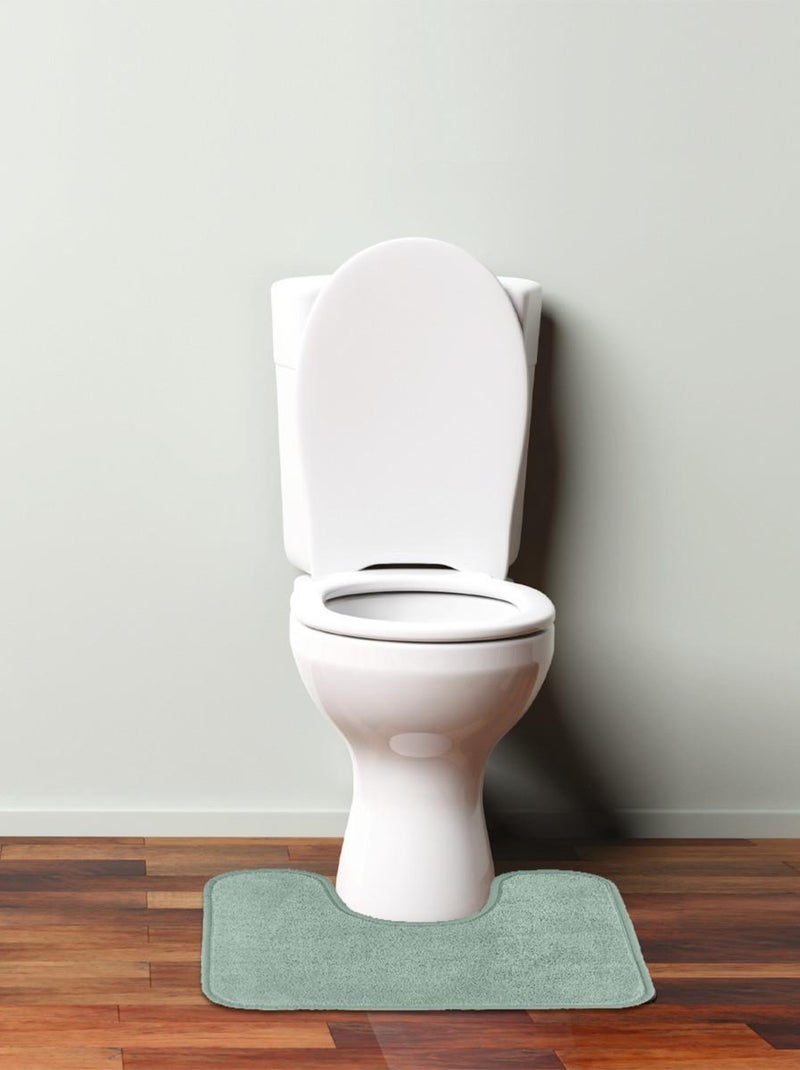 Guy Levasseur - Tapis de toilette 50x40 en polyester uni Vert - Kiabi