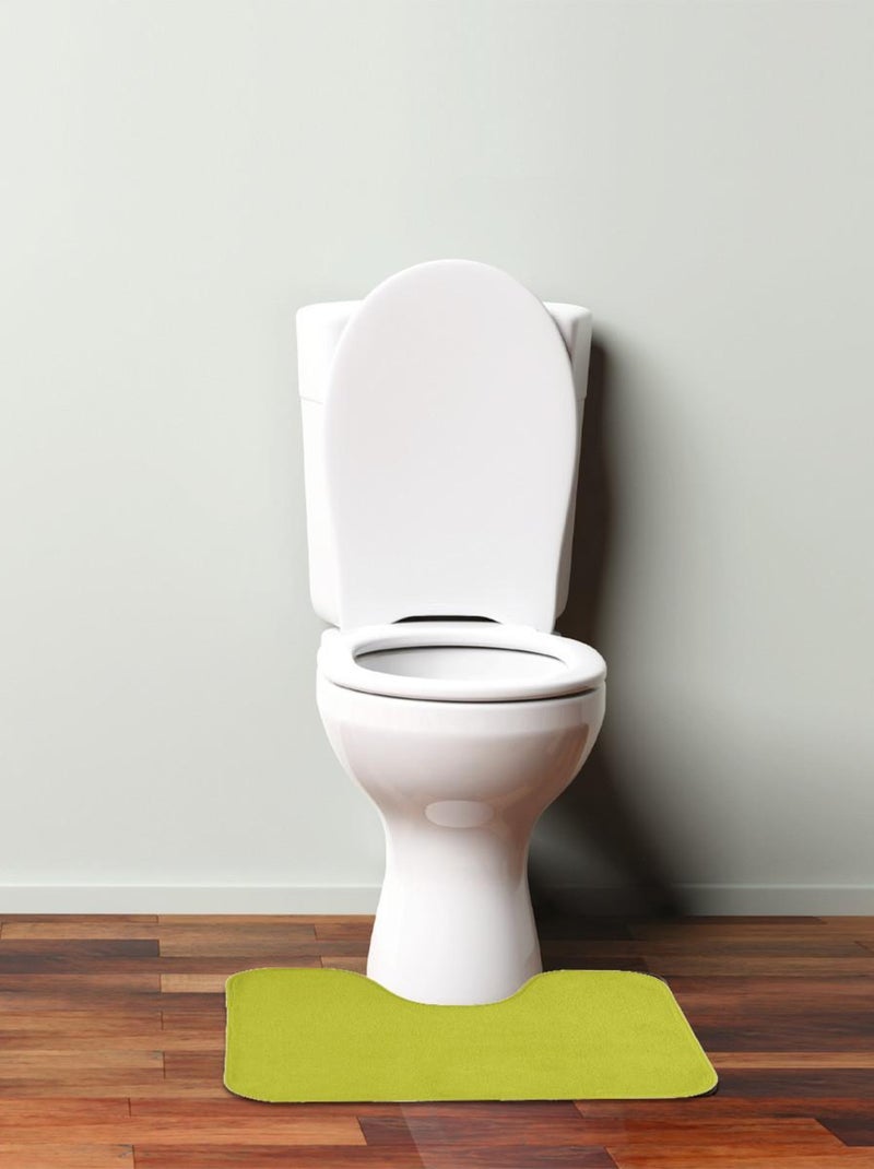 Guy Levasseur - Tapis de toilette 50x40 en polyester uni Vert anis - Kiabi