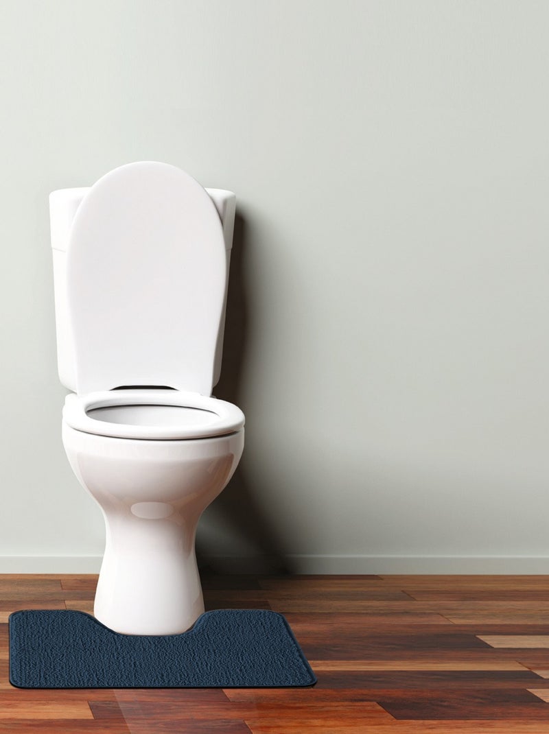 Guy Levasseur - Tapis de toilette uni en polyester Bleu foncé - Kiabi