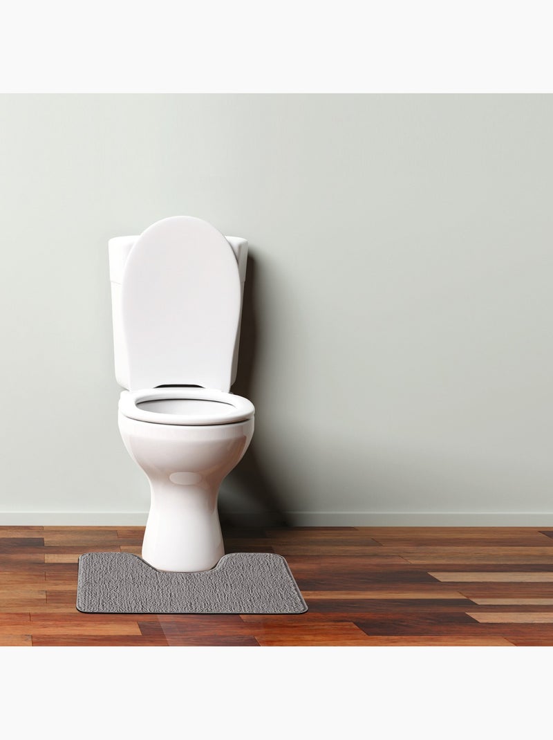 Guy Levasseur - Tapis de toilette uni en polyester Gris foncé - Kiabi