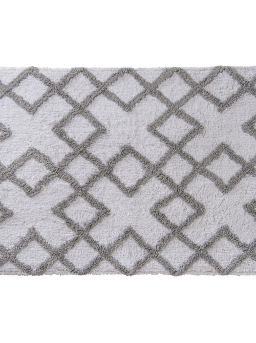 Guy Levasseur - Tapis déco doux à losanges en coton - Kiabi