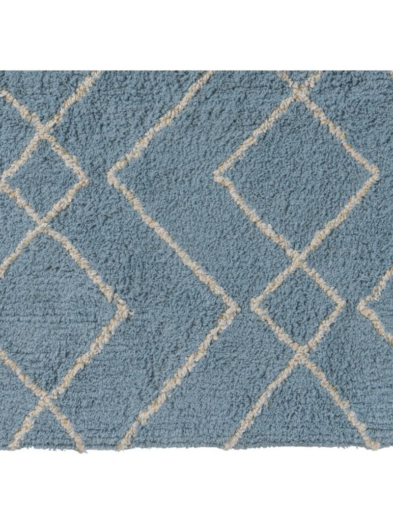 Guy Levasseur - Tapis déco en coton tufté fil doré Bleu - Kiabi