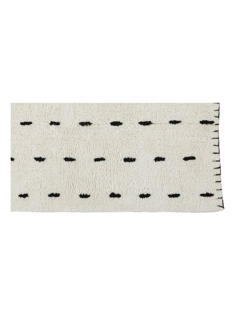 Guy Levasseur - Tapis déco en coton tufté point de cheval Ivoire - Kiabi