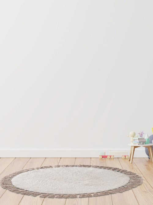 Guy Levasseur - Tapis déco enfant rond à pompons en coton - Kiabi