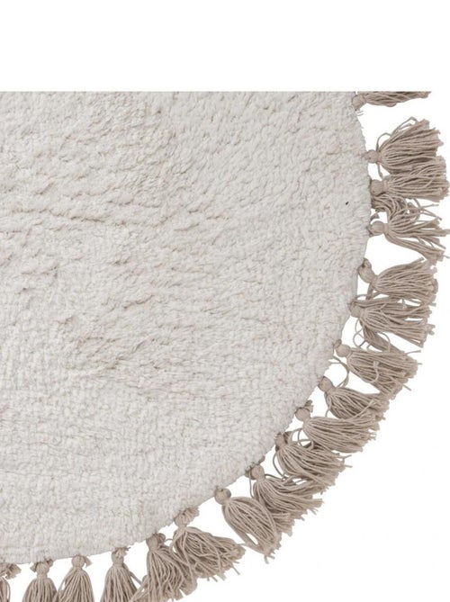 Guy Levasseur - Tapis déco enfant rond à pompons en coton - Kiabi