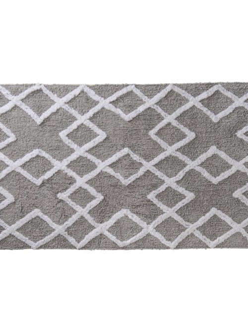Guy Levasseur - Tapis déco épais  à losanges en coton - Kiabi