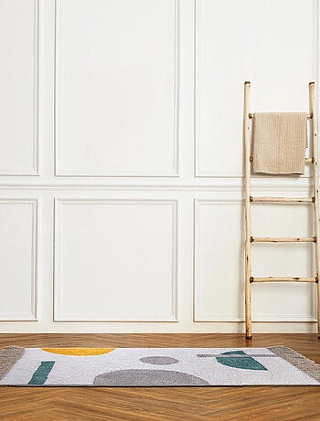 Guy Levasseur - Tapis déco figuratif à franges en coton