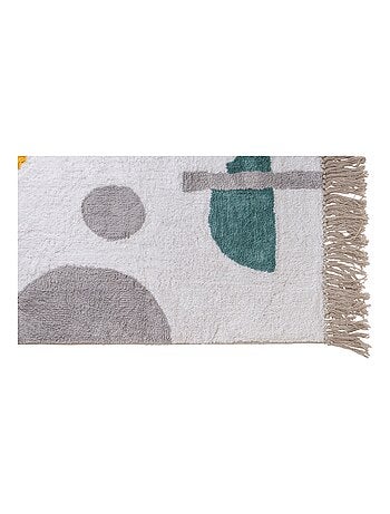 Guy Levasseur - Tapis déco figuratif à franges en coton