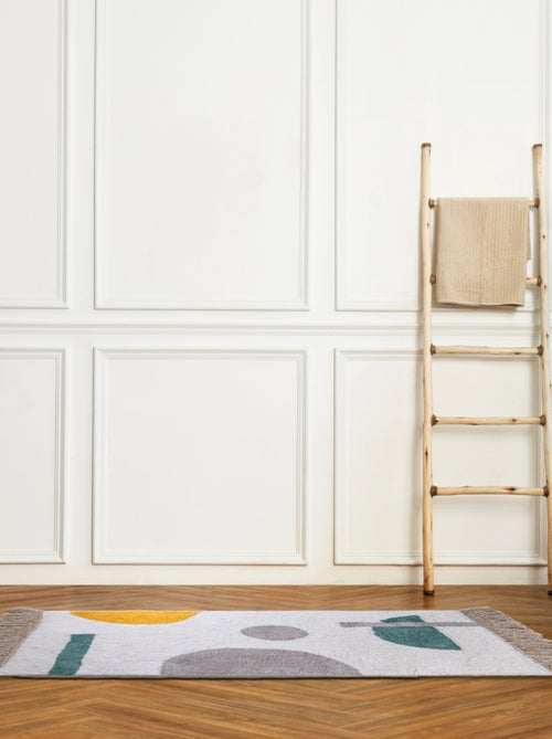 Guy Levasseur - Tapis déco figuratif à franges en coton - Kiabi