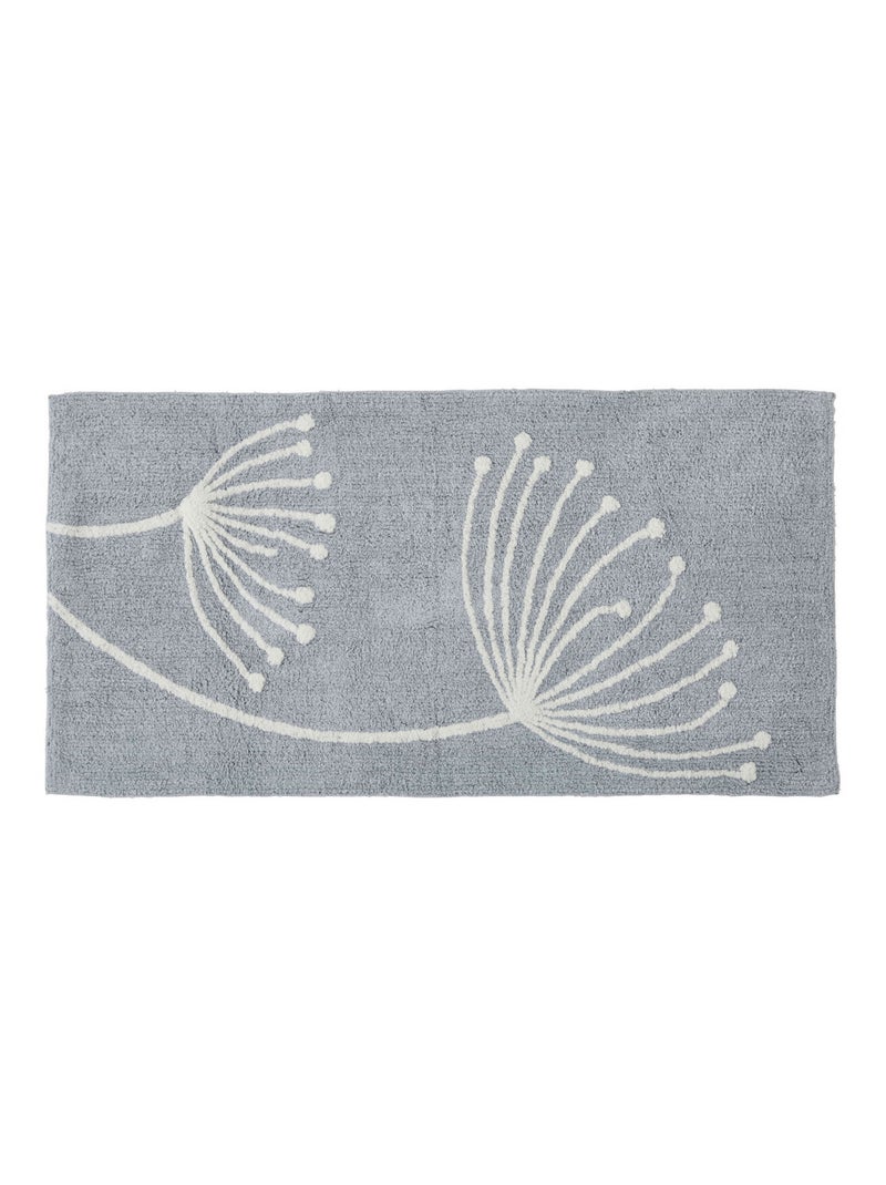Guy Levasseur - Tapis déco pissenlit en coton tufté Bleu - Kiabi