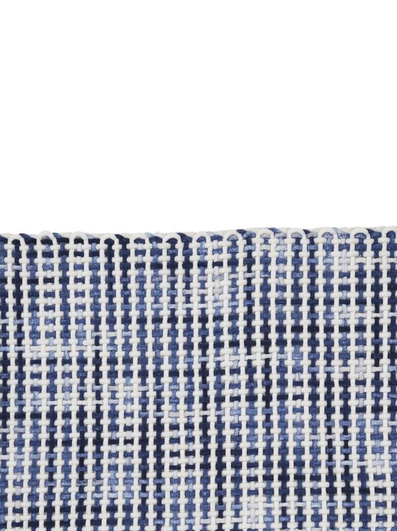Guy Levasseur - Tapis déco quadrillé en polycoton Bleu - Kiabi